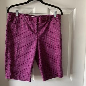 Laundry by Shelli Segal Bermuda shorts. A fuchsia  and navy color. No flaws.